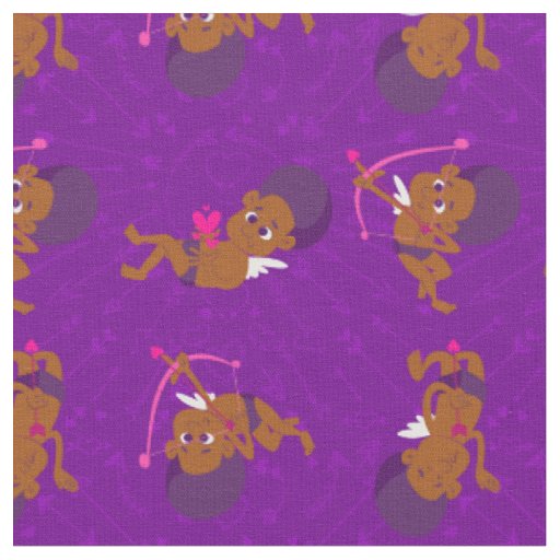 afro angel black cupid african cherub valentine fabric