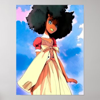 Afro Anime 2 Poster by NewNaturalHair at Zazzle