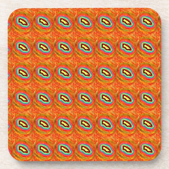 AFRO ART DESIGN ABSTRACT BEVERAGE COASTER (Front)