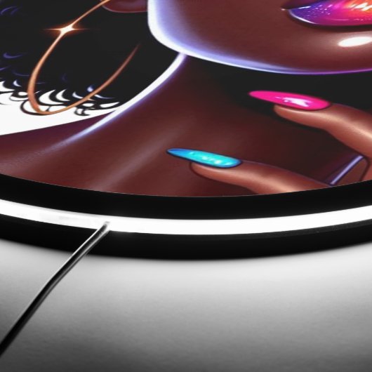 Afro Beauty Faux Holographic Hair & Nail Salon LED Sign (Edge)