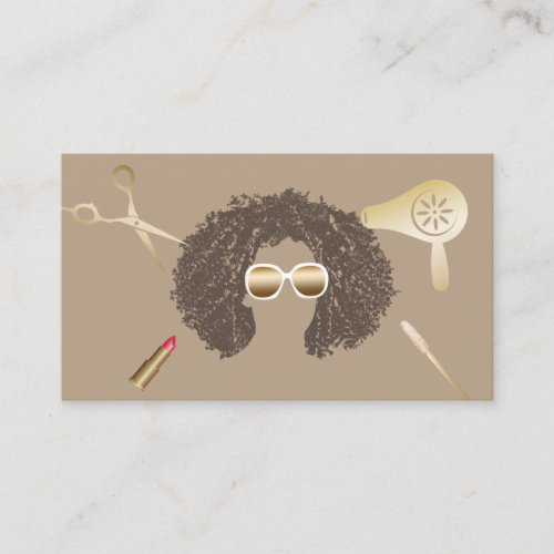 Afro Beauty Salon Makeup Artist  Hair Stylist Business Card