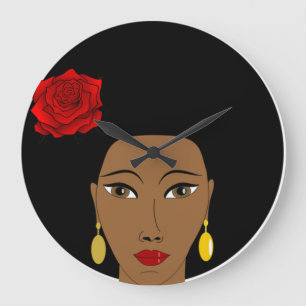 Afro Beauty Wall Clock