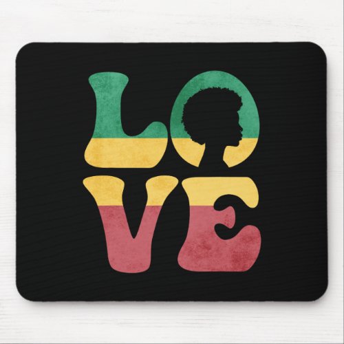 Afro Black African Rasta Reggae Black History Love Mouse Pad