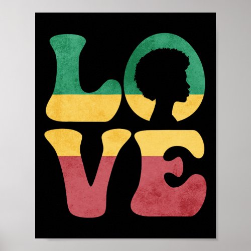 Afro Black African Rasta Reggae Black History Love Poster