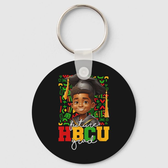 Afro Black Boy College Graduation Future Hbcu Grad Keychain (Front)
