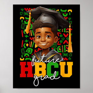 Afro Black Boy College Graduation Future Hbcu Grad Poster