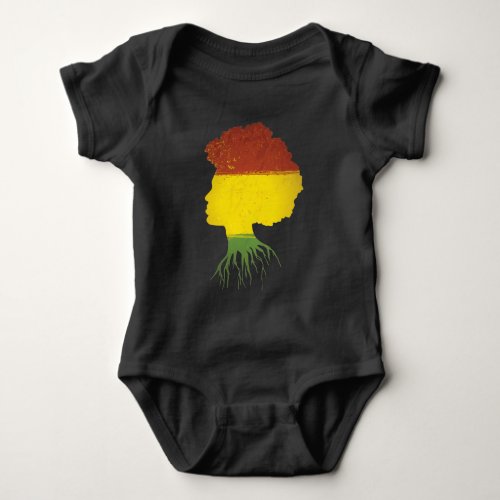 Afro Black Girl African American Roots Diva Baby Bodysuit