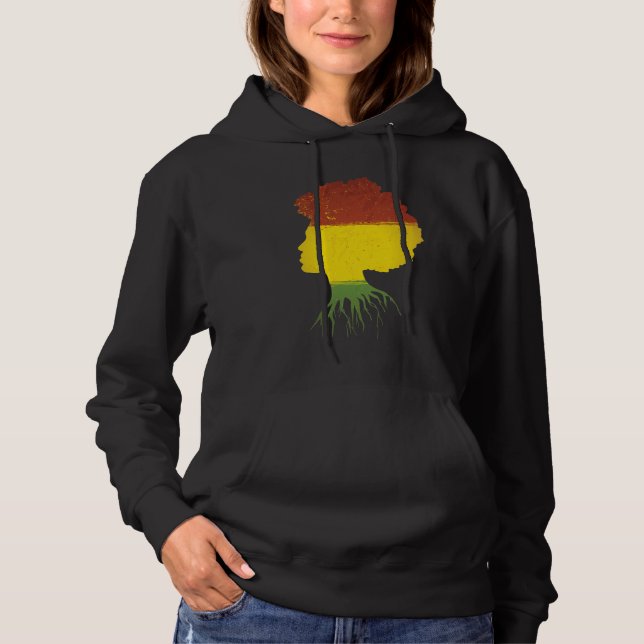 Afro Black Girl African American Roots Diva Hoodie (Front)