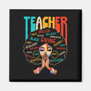 Afro Black History Month African American Teacher  Magnet