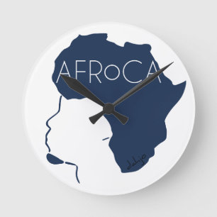 Afro Black Natural Hair Round Clock