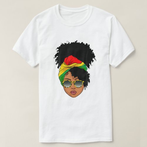 Afro Black Woman Melanin Queen African Black Histo T_Shirt