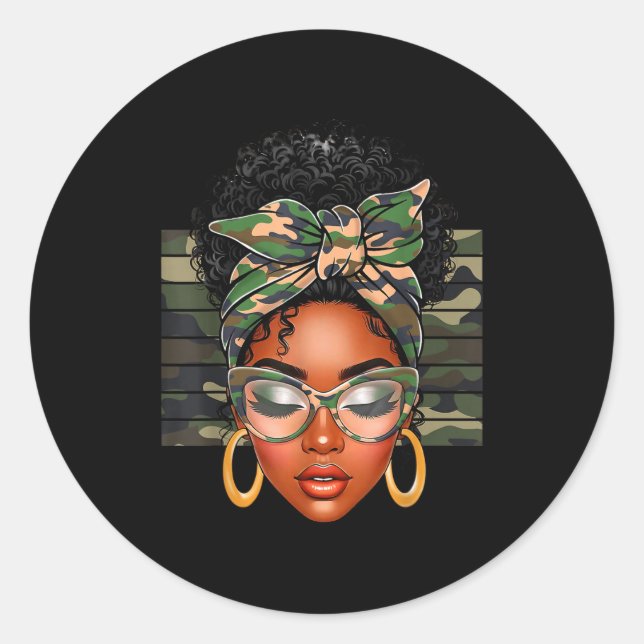 Afro Black Women African American Black History Mo Classic Round Sticker (Front)