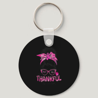 Afro Black Women Breast Cancer One Thankful Surviv Keychain