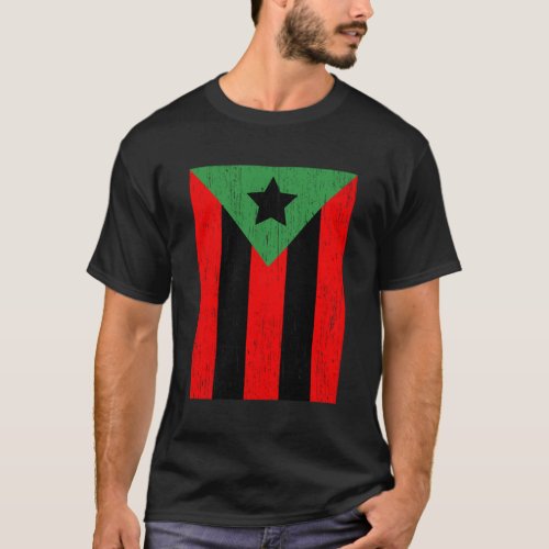 Afro Boricua Flag Puerto Rico Africa Roots Pride T_Shirt