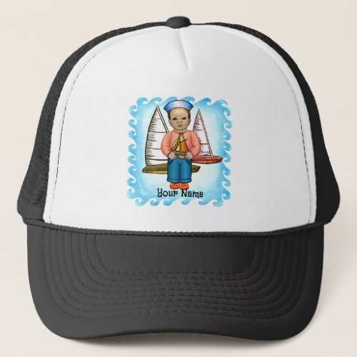 Afro Boy Sailor Trucker Hat