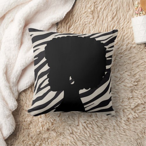 Afro-centric Animal Print Throw Pillow