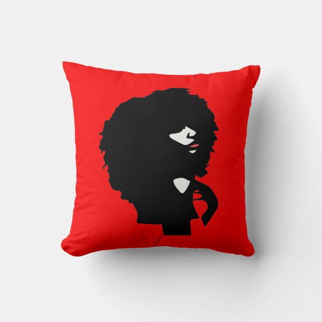 Afro chic natural hair illustration throw pillow (Front)
