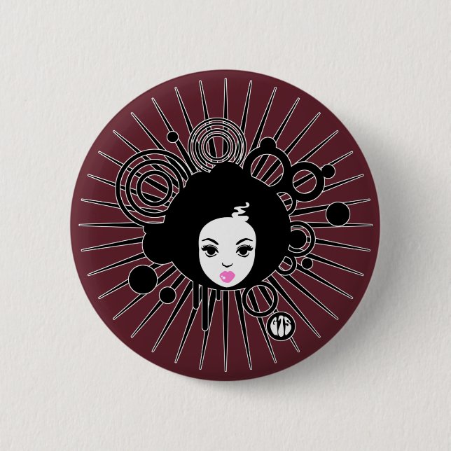 Afro Chick Button (Front)