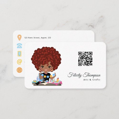 Afro Crafter QR Code Business Card