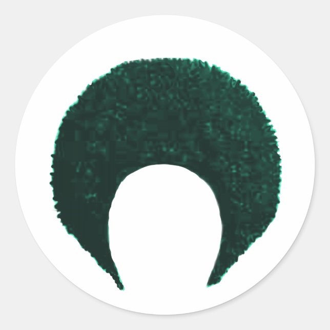 Afro Cyan The MUSEUM Zazzle Gifts Classic Round Sticker (Front)