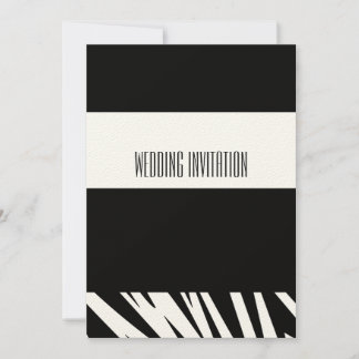 Afro-design zebra wedding invitation card