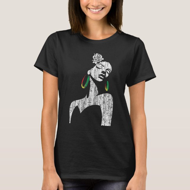 Afro Diva Black Girl Magic Africa Natural Melanin  T-Shirt (Front)