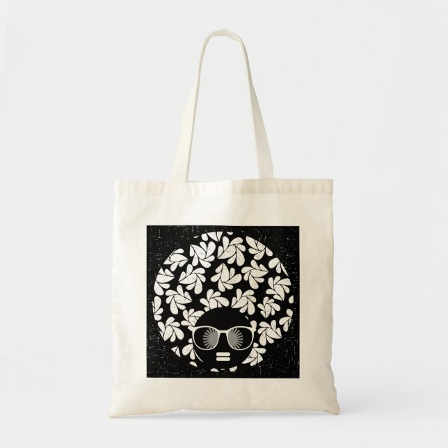 Afro Diva Black & White Tote Bag (Front)