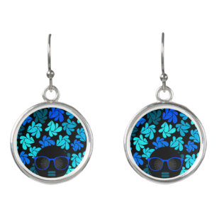 Afro Diva Blue Earrings