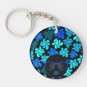 Afro Diva Blue Keychain