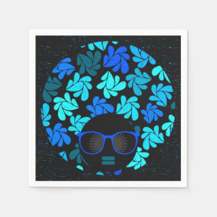 Afro Diva Blue Napkins
