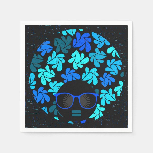 Afro Diva Blue  Napkins (Front)