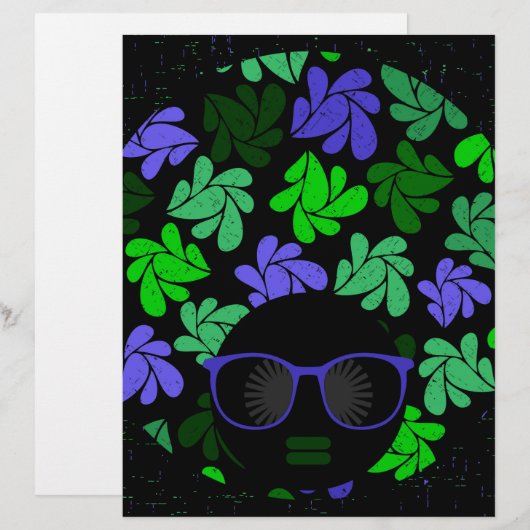 Afro Diva Green & Blue (Front/Back)