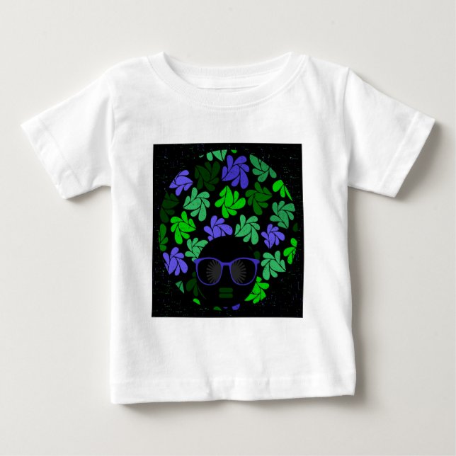 Afro Diva Green & Blue Baby T-Shirt (Front)