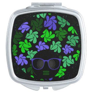 Afro Diva Green & Blue Compact Mirror
