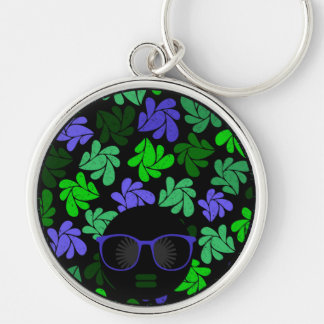 Afro Diva Green & Blue Keychain