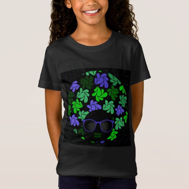 Afro Diva Green & Blue T-Shirt (Front)