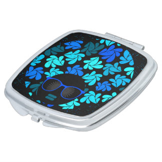 Afro Diva Turquoise Teal Compact Mirror