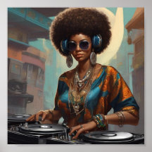 Afro dj woman