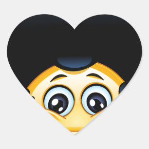 afro emoji heart sticker