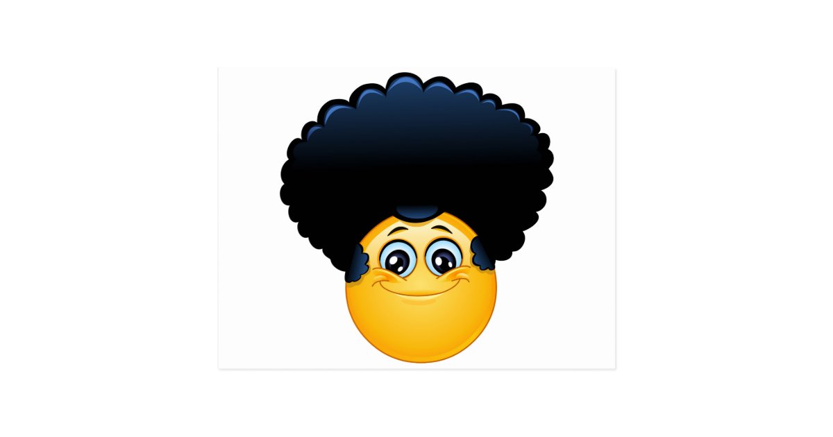 afro emoji postcard | Zazzle