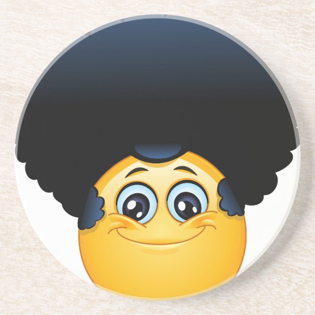afro emoji sandstone coaster (Front)
