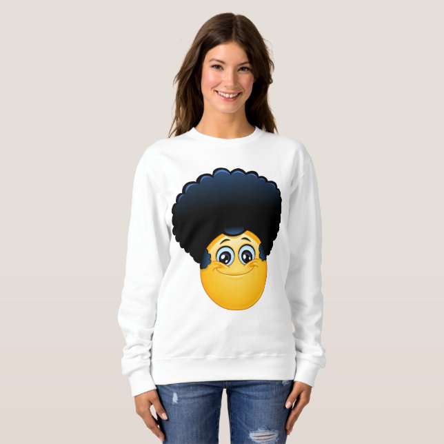 afro emoji womens sweatshirt (Front Full)