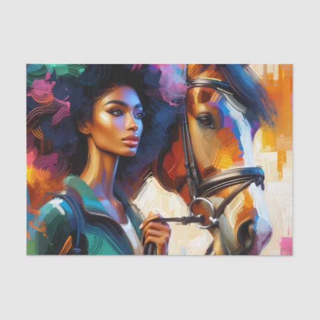 Afro Equestrian Female Rider I Tissue Paper (Front)