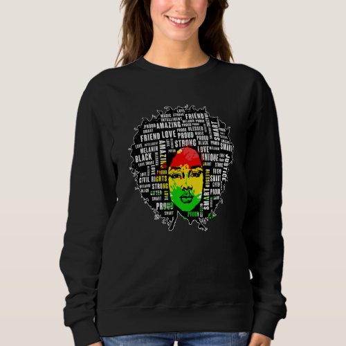 Afro Girl African Quote Graphic Black History Mont Sweatshirt