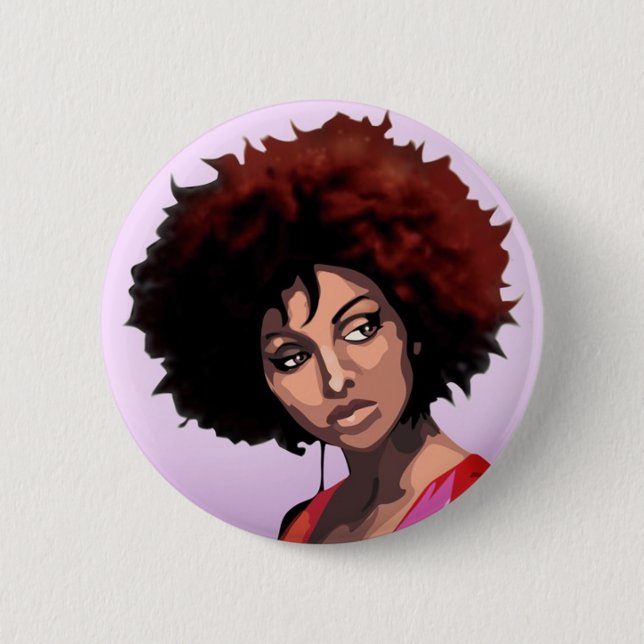 Afro girl button (Front)