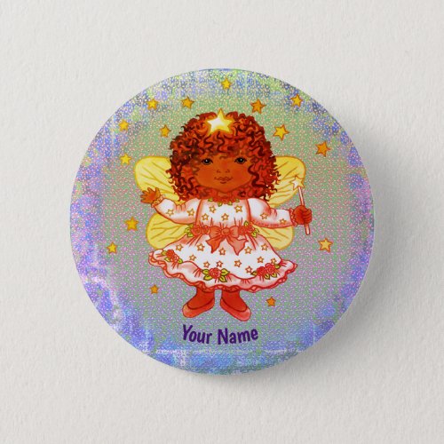 Afro girl Fairy custom name pin