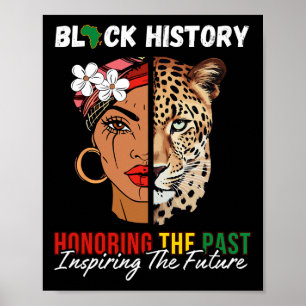 Afro Girl Honoring Past Inspiring Future Black His Poster