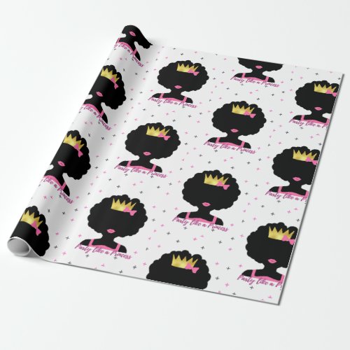 Afro Girl Party Like A Princess Gift Wrap