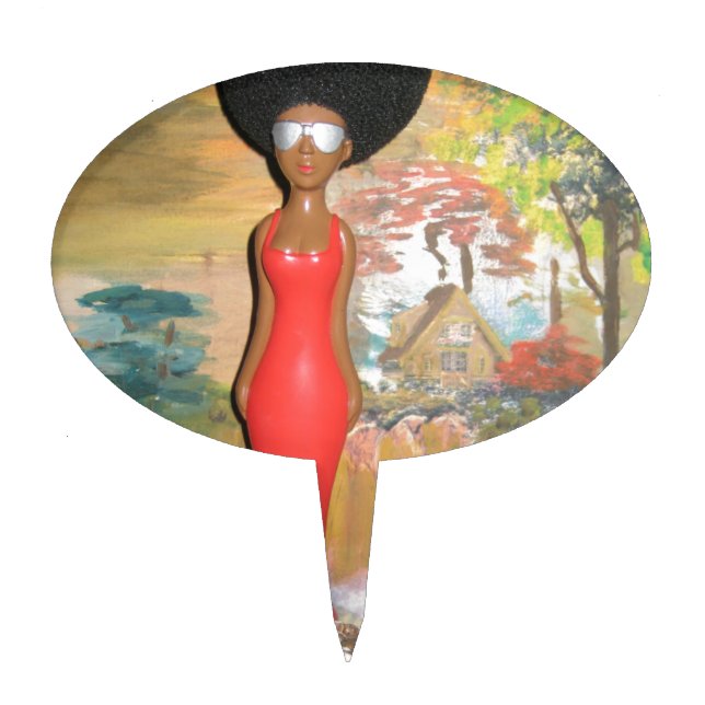 Afro Glam: A Timeless Beauty Cake Topper (Front)