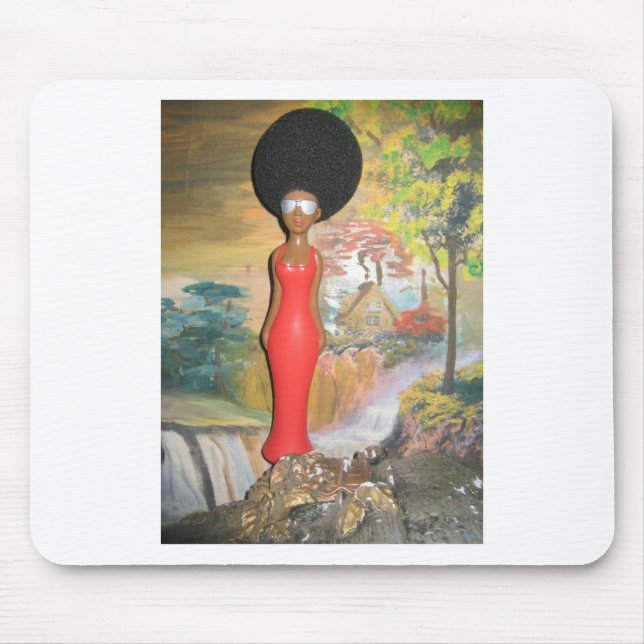 Afro Glam: A Timeless Beauty Mouse Pad (Front)